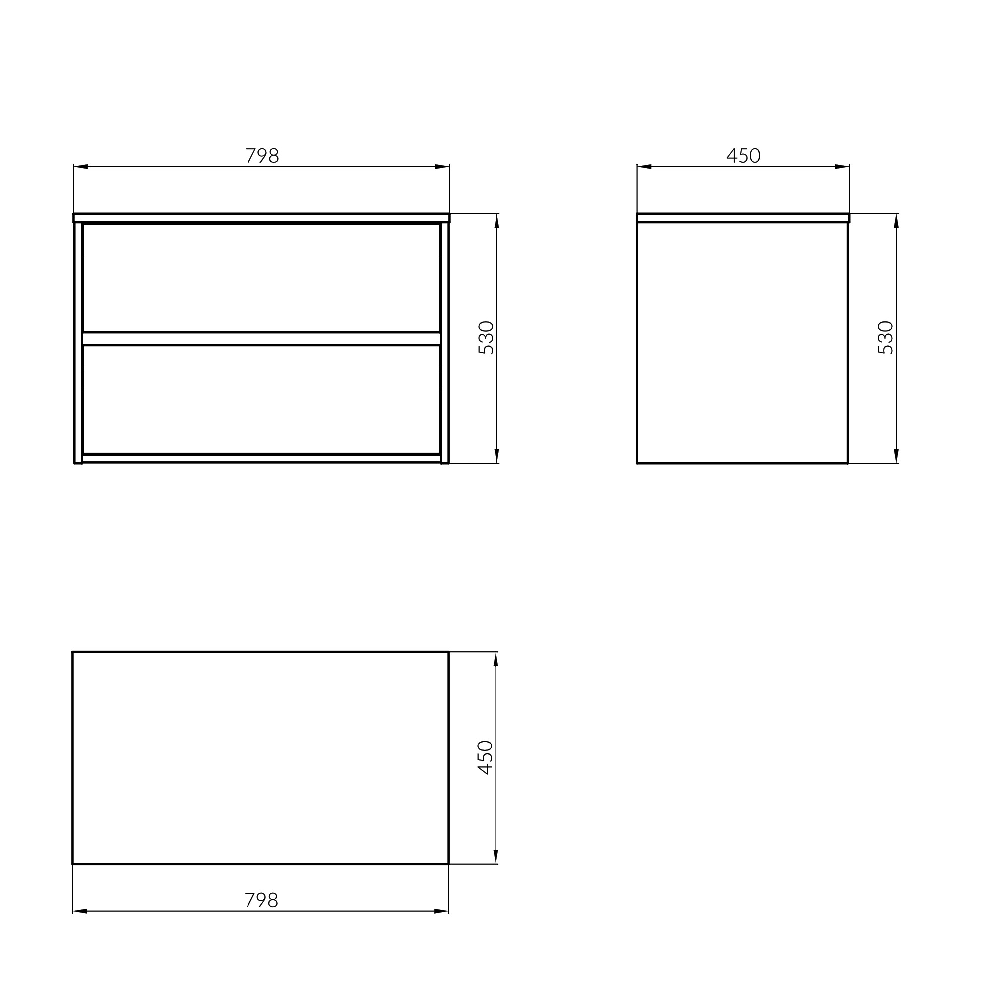 Masca baie pentru lavoar, Cersanit Crea S924-005, cu sertare, alb, montaj suspendat, 79.8 x 45 x 53 cm - Image 2