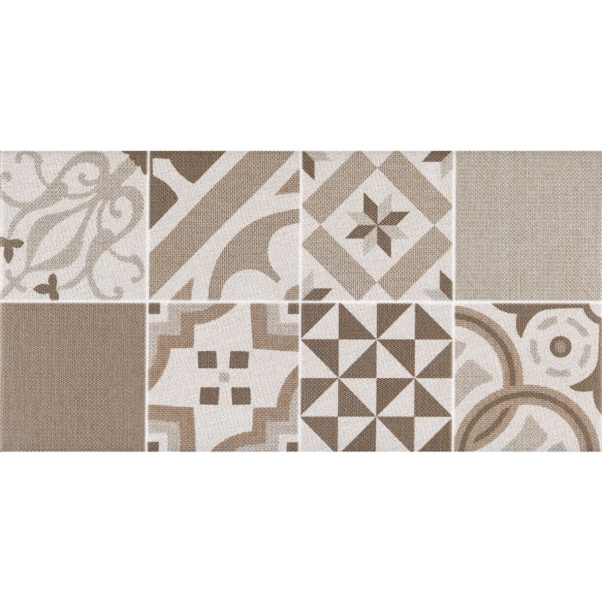 FINE TEXTILE, Gresie porțelanată decor, 60×30 cm, maro