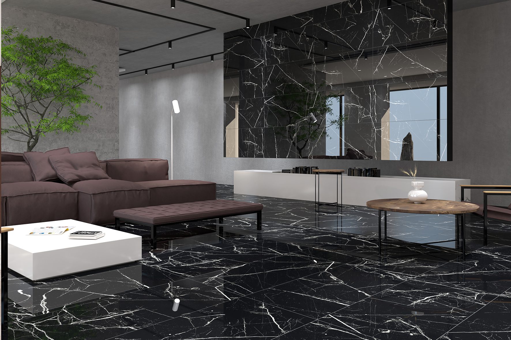 LUX – NERO, gresie porțelanată, 120×60 R, negru lucios NEW - Image 4