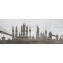 PETROL, Decor, 50×20 cm, gri, set 2 bucăți