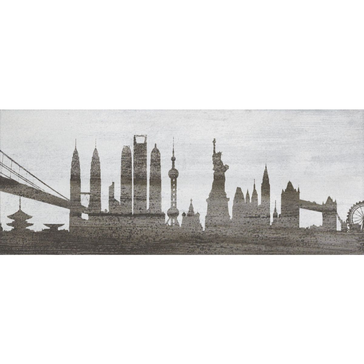 PETROL, Decor, 50×20 cm, gri, set 2 bucăți