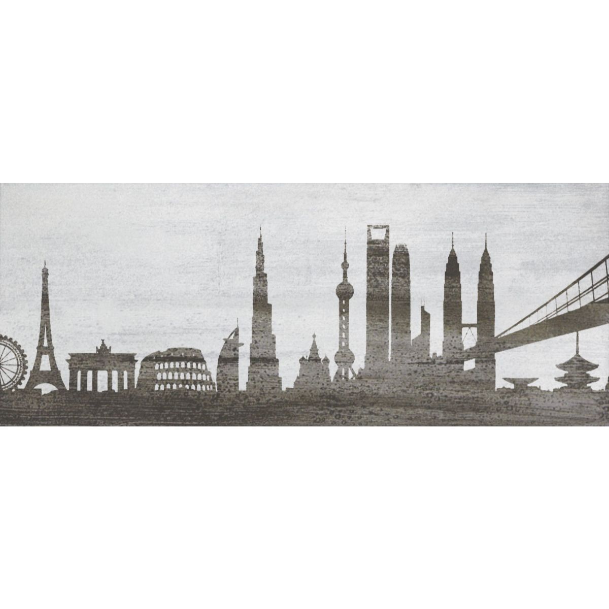 PETROL, Decor, 50×20 cm, gri, set 2 bucăți - imagine 2