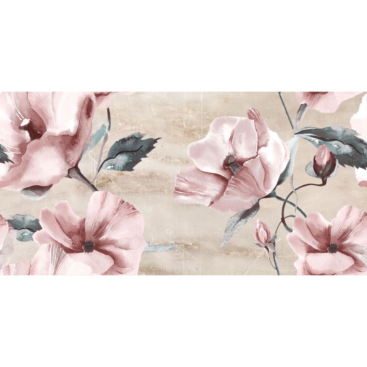 SOFT, Faianță decor, 50×25 cm, bej, floral