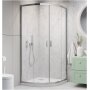 Set cabina de dus cu cadita semirodunda si sifon Radaway Alienta A800, 80x80 cm