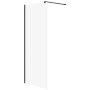 Cabina de dus de tip Walk-In Mille, sticla temperata 8mm, geam transparent, profil negru, 80x200 cm