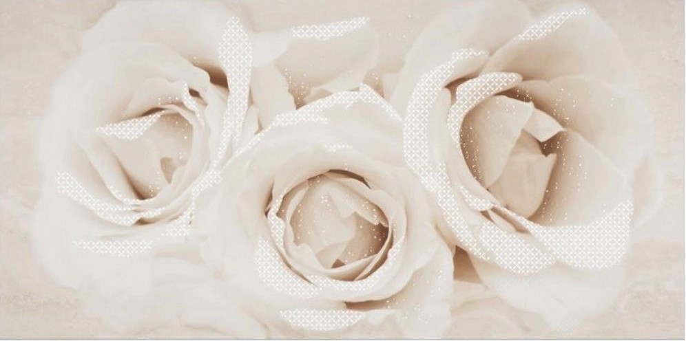 Medalion Camelia inserto flower 29.7×60 cm bej