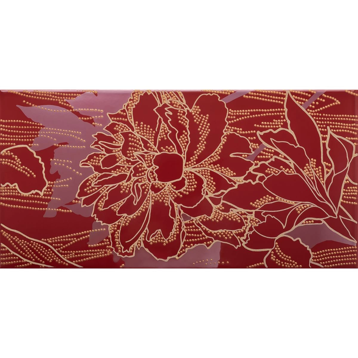 E-PROJECT, Medalion, 40,2×20,2 cm, bordeaux, floral