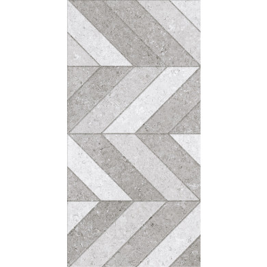 Palazzo, faianta decor zig-zag, 30×60 cm, gri