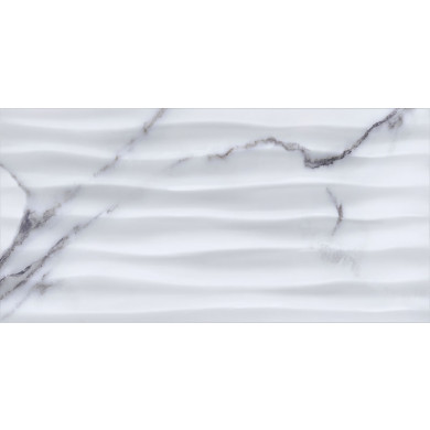 Statuario, faianta in valuri 30×60 cm R, alb