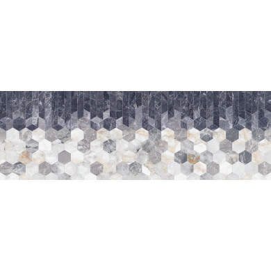 Freya Hexagones, Faianță tip decor, 24.4×74.4 cm R antracit