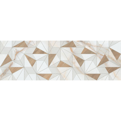 Goldie Geometric ECO, Faianță tip decor, 24.4×74.4 cm R, alb