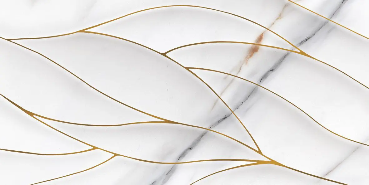 STATUARIO, decor, 50×25 cm, alb gold contur